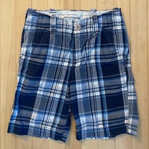 Boys blue plaid ABERCROMBIE shorts size 10
